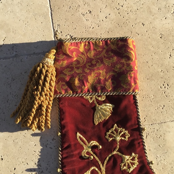 Sweet Dreams Red and Gold Holiday Stocking - Picture 3 of 7